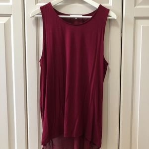 Wine colored Anthropologie tank w/ fun back detail